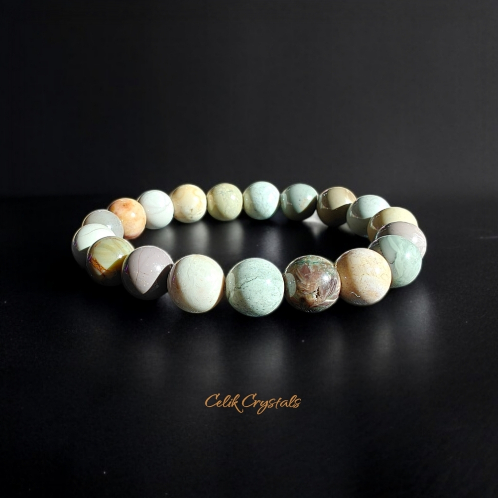 Alashan Agate Bracelet 10mm Natural Stones Stretch Crystal Women's Bracelet